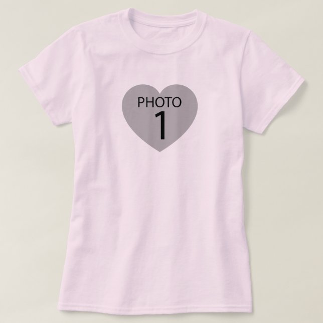Herzförmige Fotovorlage T-Shirt (Design vorne)