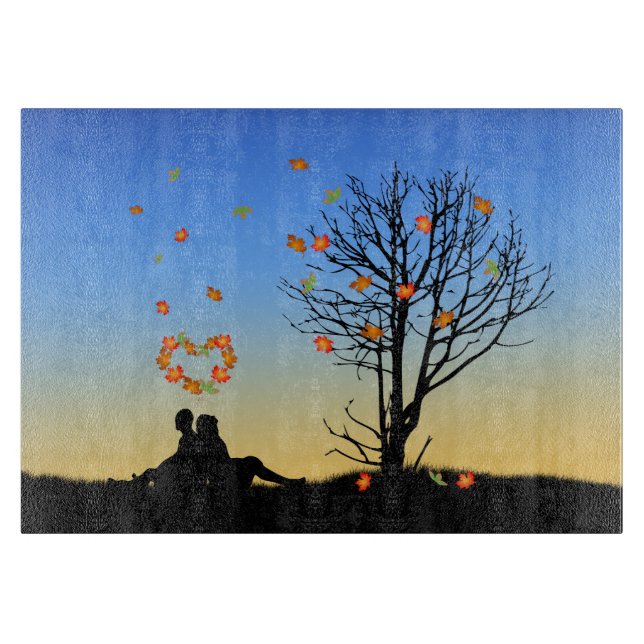 Herzförmige Herbstleaven Schneidebrett (Vorderseite)