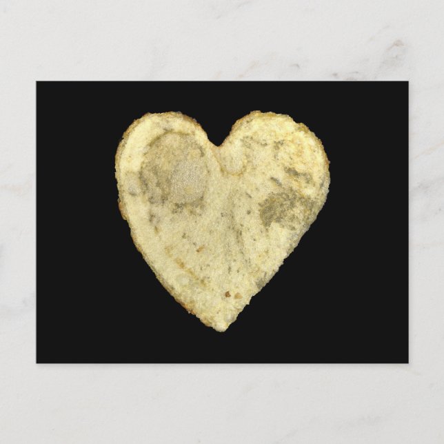Herzförmige Kartoffelchip Postkarte (Vorderseite)