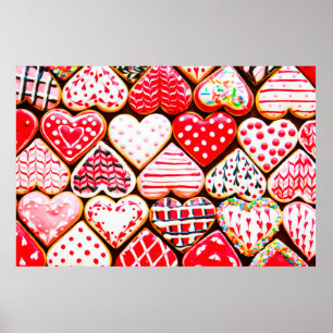 Herzförmige Kekse zum Valentinstag del Poster