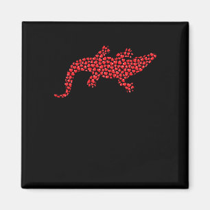 Herzförmige Liebe Alligator Valentinstag  Magnet