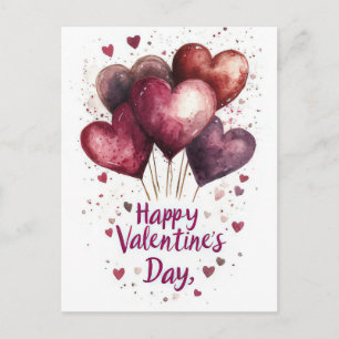 Herzförmige Luftballons Valentinsgruß Postkarte