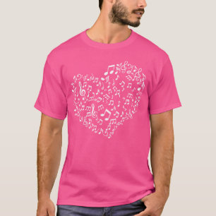 Herzförmige Musiknoten Lustige Musikliebhaber retr T-Shirt