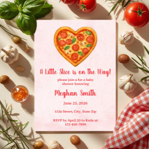 Herzförmige Pizza-Baby-Party-Einladung Einladung