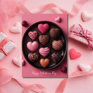 Herzförmige Pralinen Valentins Gruß Karte