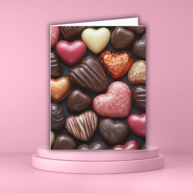 Herzförmige Pralinen Valentins Gruß Karte (Von Creator hochgeladen)