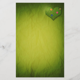 Herzförmige Rasen-Blume Schmetterling Briefpapier