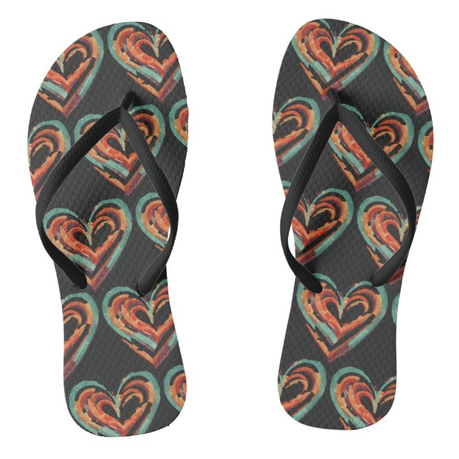 Herzförmige Retro Flip Flops (Fußbett)