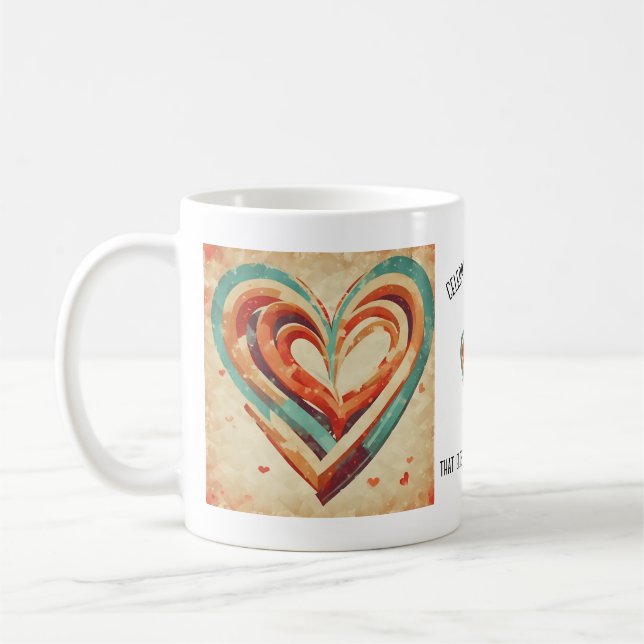 Herzförmige Retro-Kaffee-Tasse Kaffeetasse (Links)