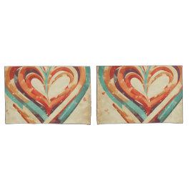 Herzförmige Retro Kissenbezug