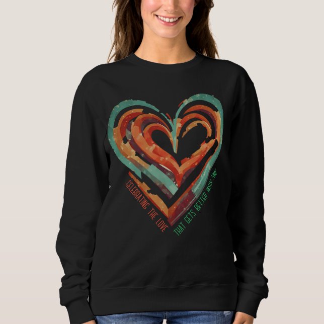 Herzförmige Retro Sweatshirt (Vorderseite)