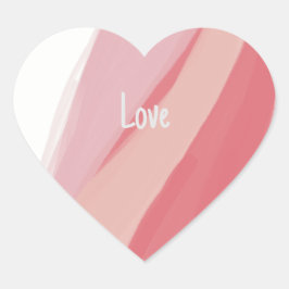 Herzförmige rosa Wasserfarbe Herz-Aufkleber