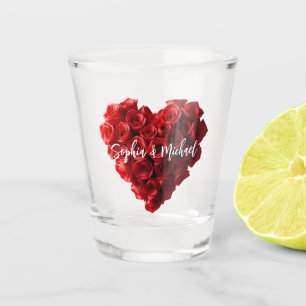 Herzförmige rote Rosen-Hochzeit-Geld/Shoot Dance- Schnapsglas