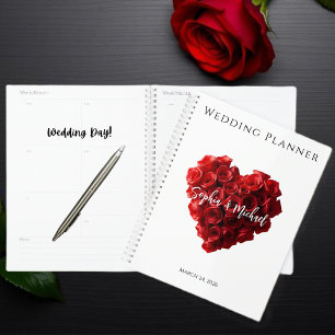 Herzförmige rote Rosen-Hochzeit Planer