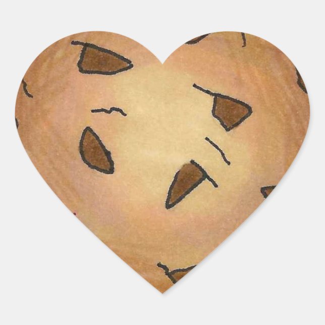 Herzförmige Schokolade Chip Cookie Feinschmecker Herz-Aufkleber (Vorderseite)