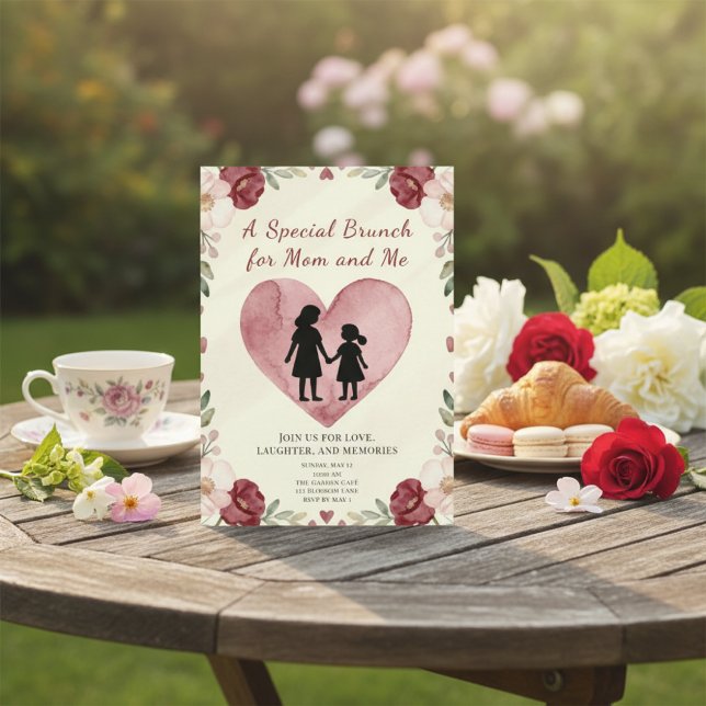 Herzförmige sentimentale Mutter-Tochter-Brunch-Ein Einladung (Von Creator hochgeladen)