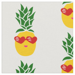 Herzförmige Sonnenbrille Ananas rot Stoff