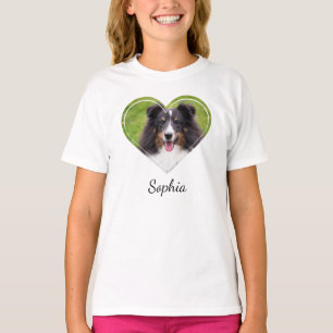 Herzförmige Tierfoto-Vorlage mit individuellem Tex T-Shirt
