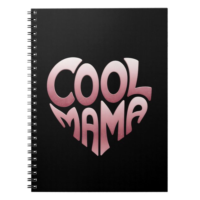 Herzförmige Typografie: COOLES MAMA Notizblock (Vorderseite)