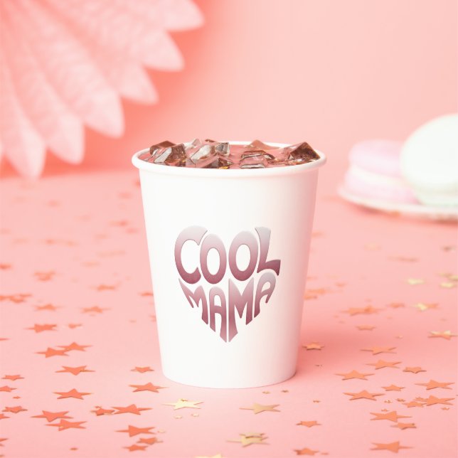 Herzförmige Typografie: COOLES MAMA Pappbecher (Insitu)