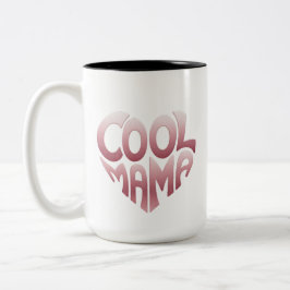 Herzförmige Typografie: COOLES MAMA Zweifarbige Tasse