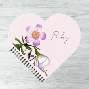 Herzförmige Wachsblume  Notizbuch