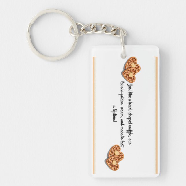 Herzförmige Waffeln mit herzlichen Worten Schlüsselanhänger (Vorderseite)