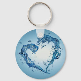 Herzförmige Wasserablagerungen Schlüsselanhänger