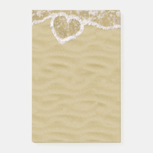 Herzförmige Wasserblasen am Strand Post-it Klebezettel