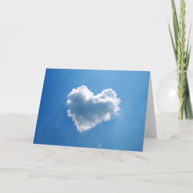 Herzförmige Wolke am Himmel Karte (Vorderseite)
