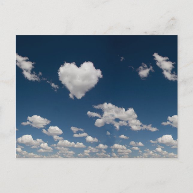 Herzförmige Wolke Postkarte (Vorderseite)
