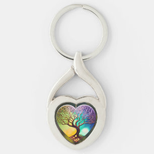 Herzförmiger Baum von Lebensschmuck Schlüsselanhänger
