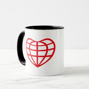 Herzförmiger Erdball Liebe Tasse