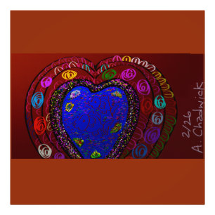 Herzförmiger Fischteich Fotodruck