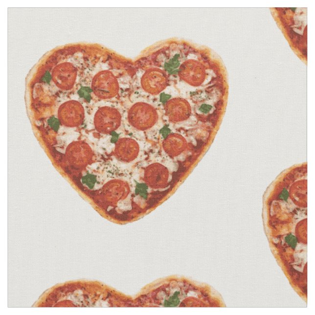 herzförmiger Pizza-Stoff Stoff (Nahaufnahme)