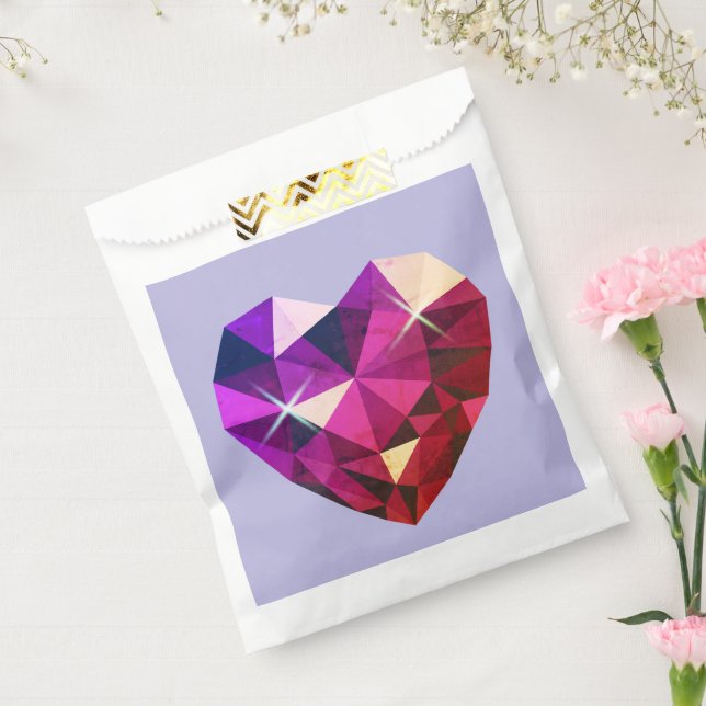 Herzförmiger roter und violetter Edelstein  Geschenktütchen (Versiegelt)