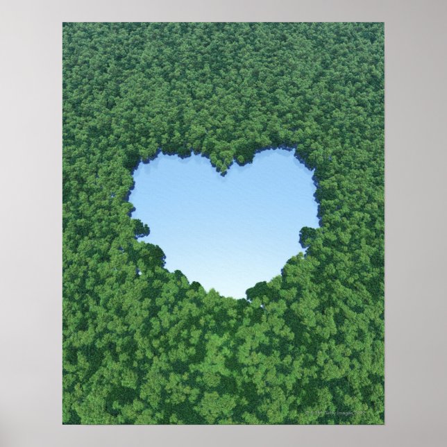 Herzförmiger See Poster (Vorne)