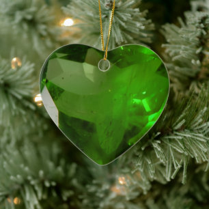 Herzförmiger Smaragd Keramik Ornament