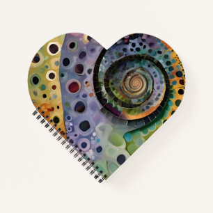 herzförmiger Spiralblock Notizbuch