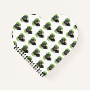 Herzförmiges Design mit Bonobo Baby Ape Notizbuch