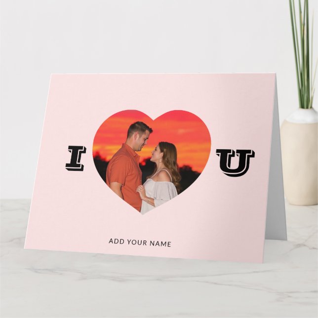 Herzförmiges Foto Modernes Minimalistisches Valent Karte (Vorderseite)