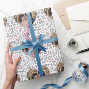 Herzförmiges Foto Wahre Liebe Valentinstag oder Ho Geschenkpapier