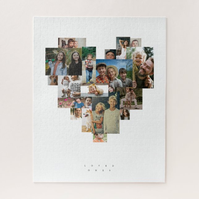 Herzförmiges Fotomosaik Puzzle (Vertikal)