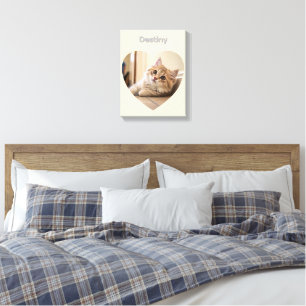 Herzförmiges Katzen-Design Leinwanddruck