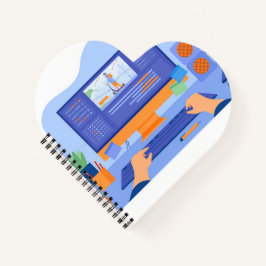 Herzförmiges Spiralnotizblock Notizbuch