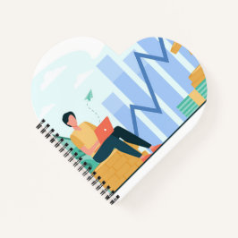 Herzförmiges Spiralnotizblock Notizbuch