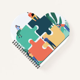 Herzförmiges Spiralnotizblock Notizbuch
