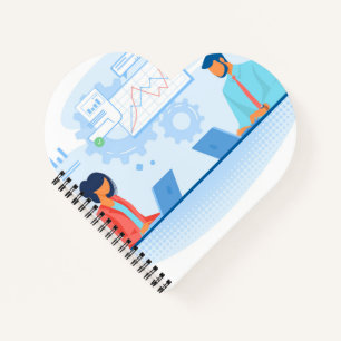 Herzförmiges Spiralnotizbuch Notizbuch