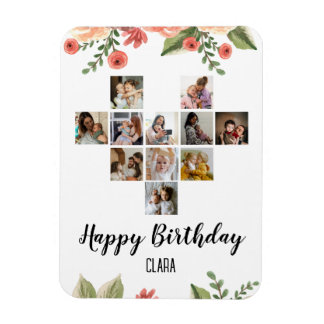 Herzfoto Collage Personalisiertes Drehbuch Geburts Magnet