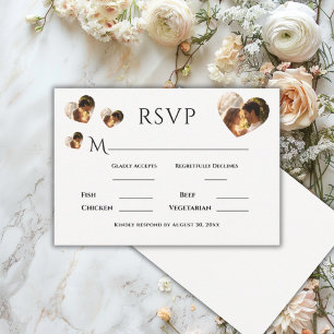 Herzfotografie Einfache Elegante Hochzeit RSVP Karte